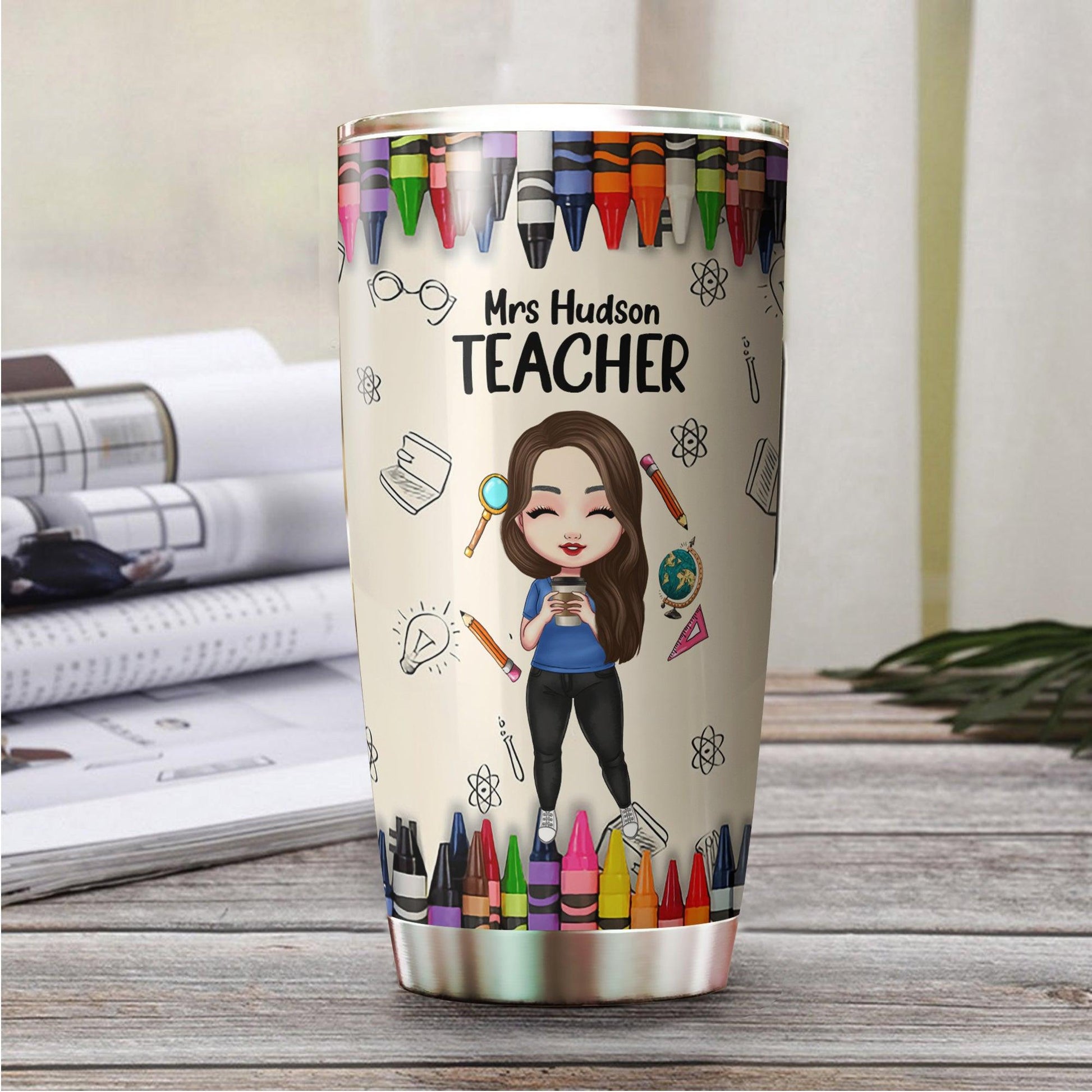 Personalized Teacher Teach Love Inspire Tumbler - Gift Idea