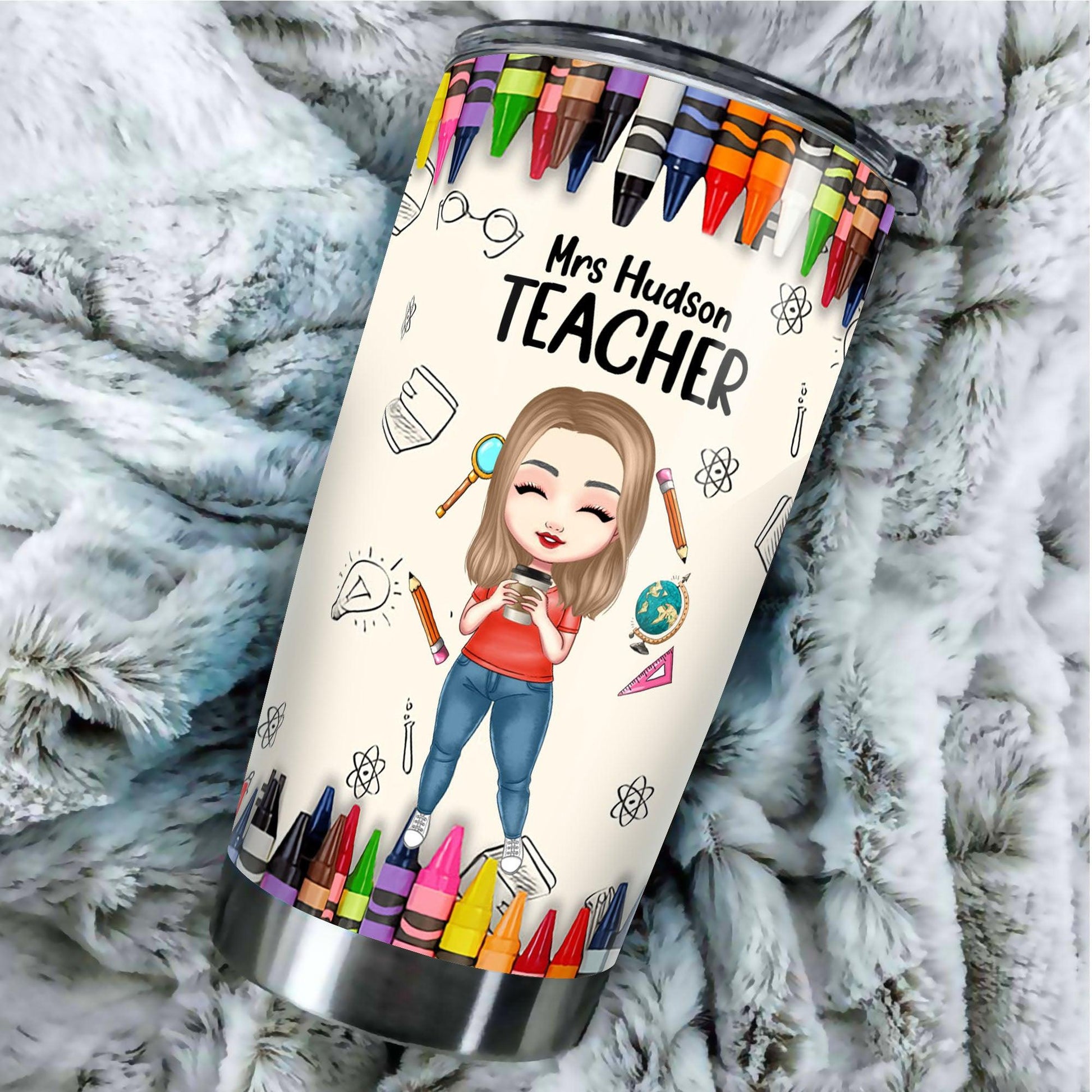 Personalized Teacher Teach Love Inspire Tumbler - Gift Idea