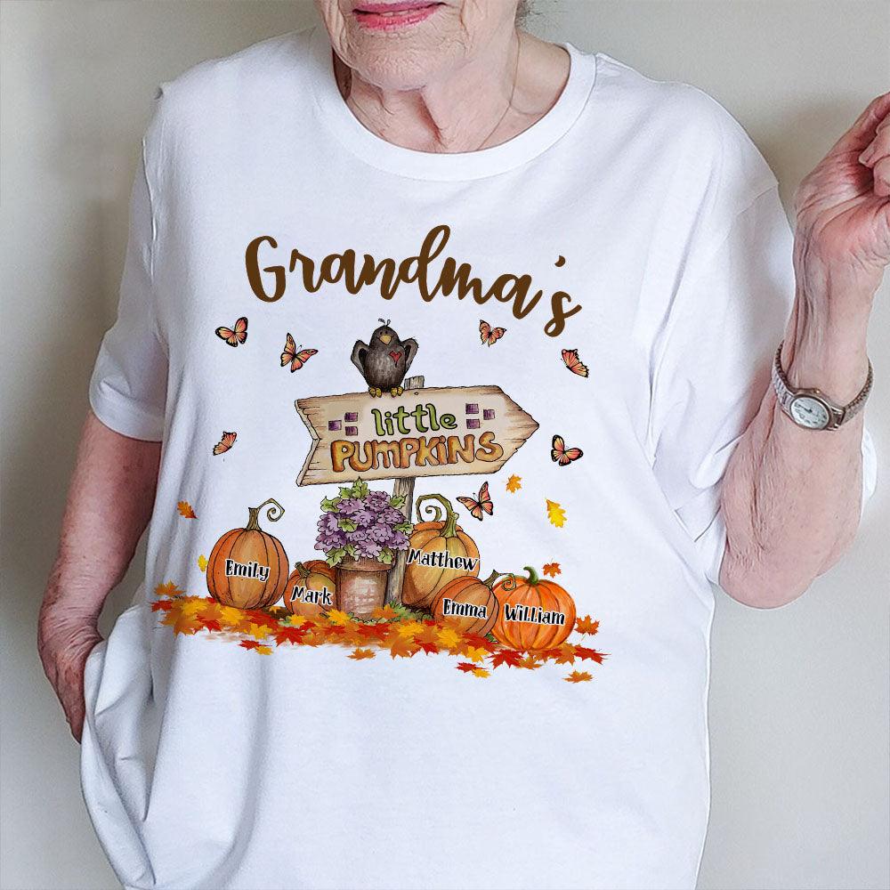 Grandma's Little Pumpkins Halloween T-Shirt - Personalized Gift
