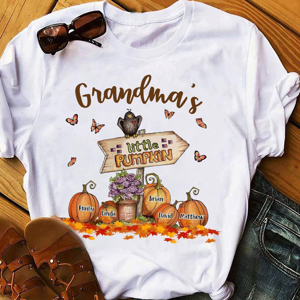 Grandma's Little Pumpkins Halloween T-Shirt - Personalized Gift