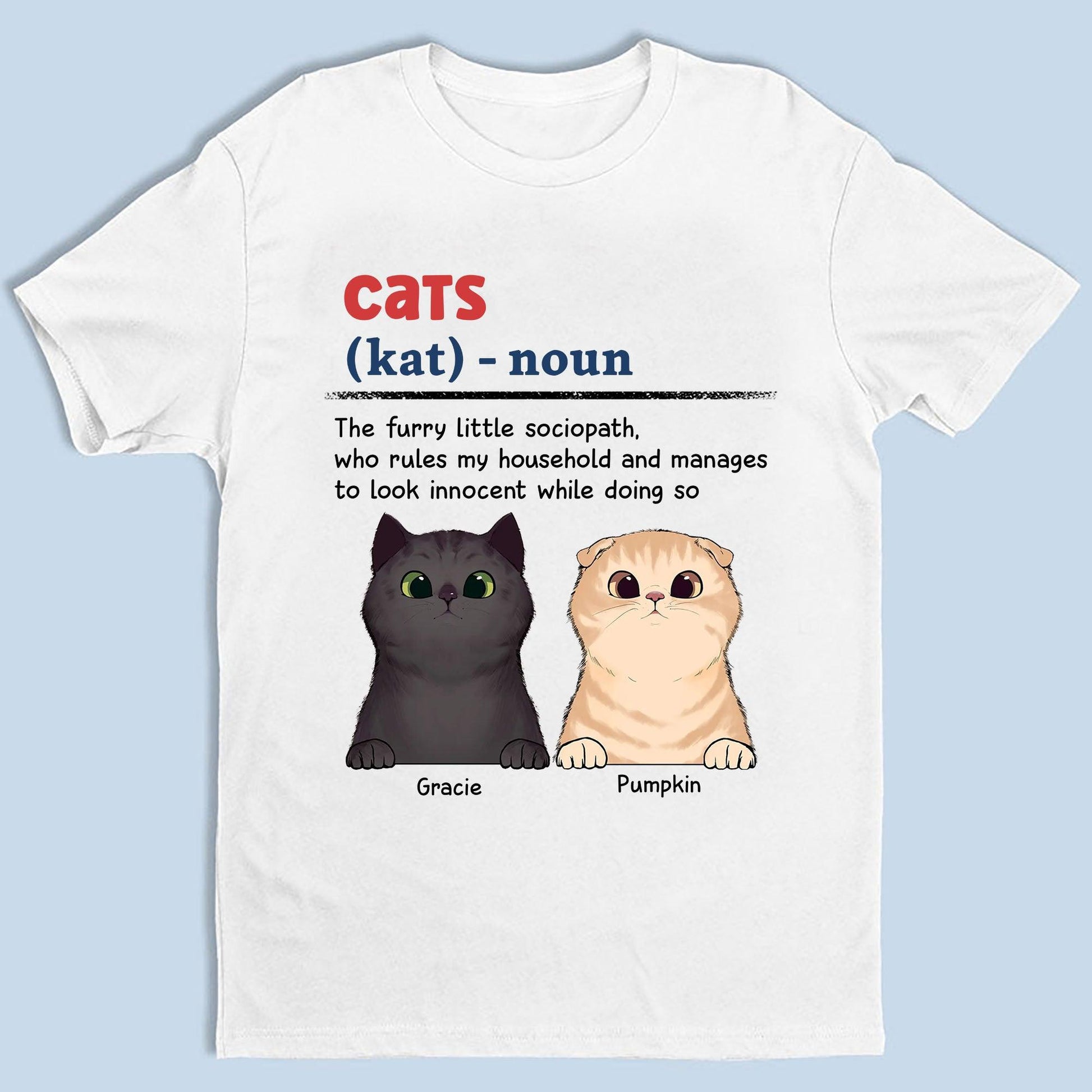 Personalized Cat Lover T-Shirt - The Furry Little Sociopath Gift