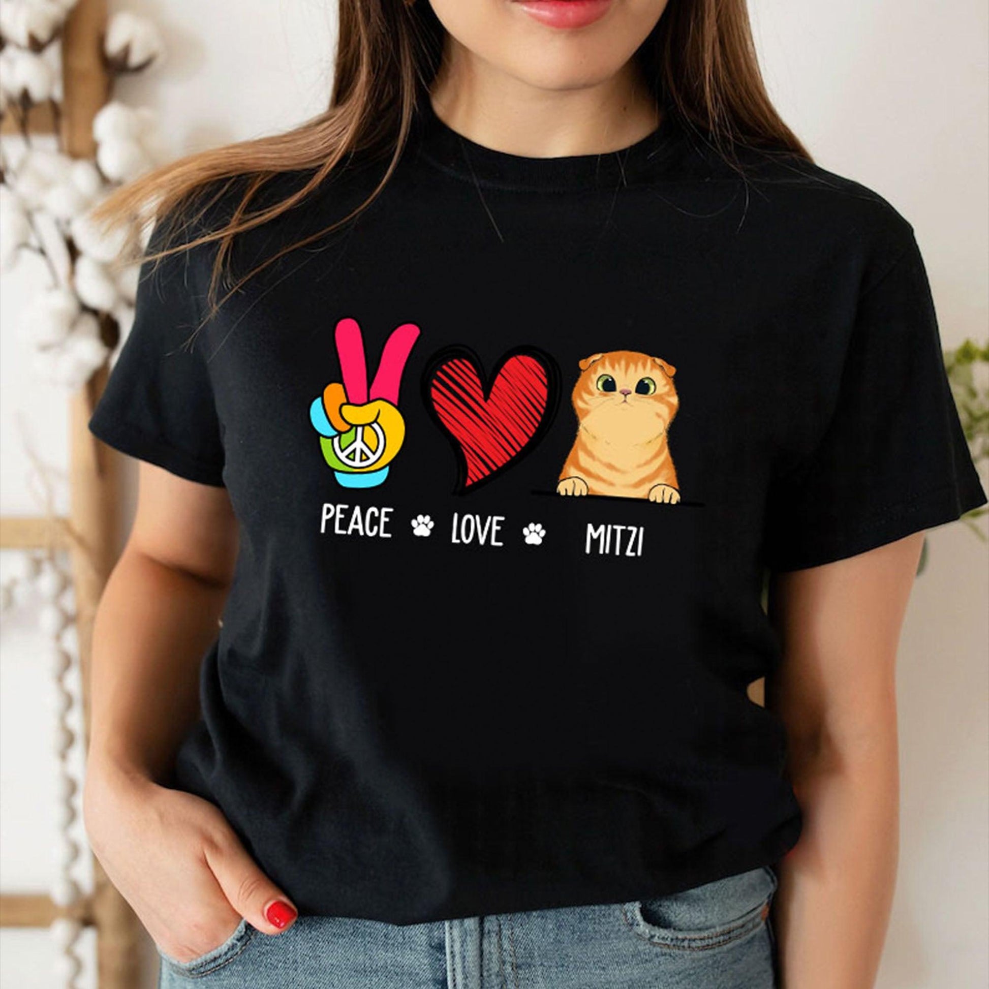 Personalized Peace Love Dog - Personalized Custom Unisex T-Shirt