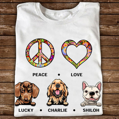 Custom Peace Love Dog T-Shirt for Dog Lovers