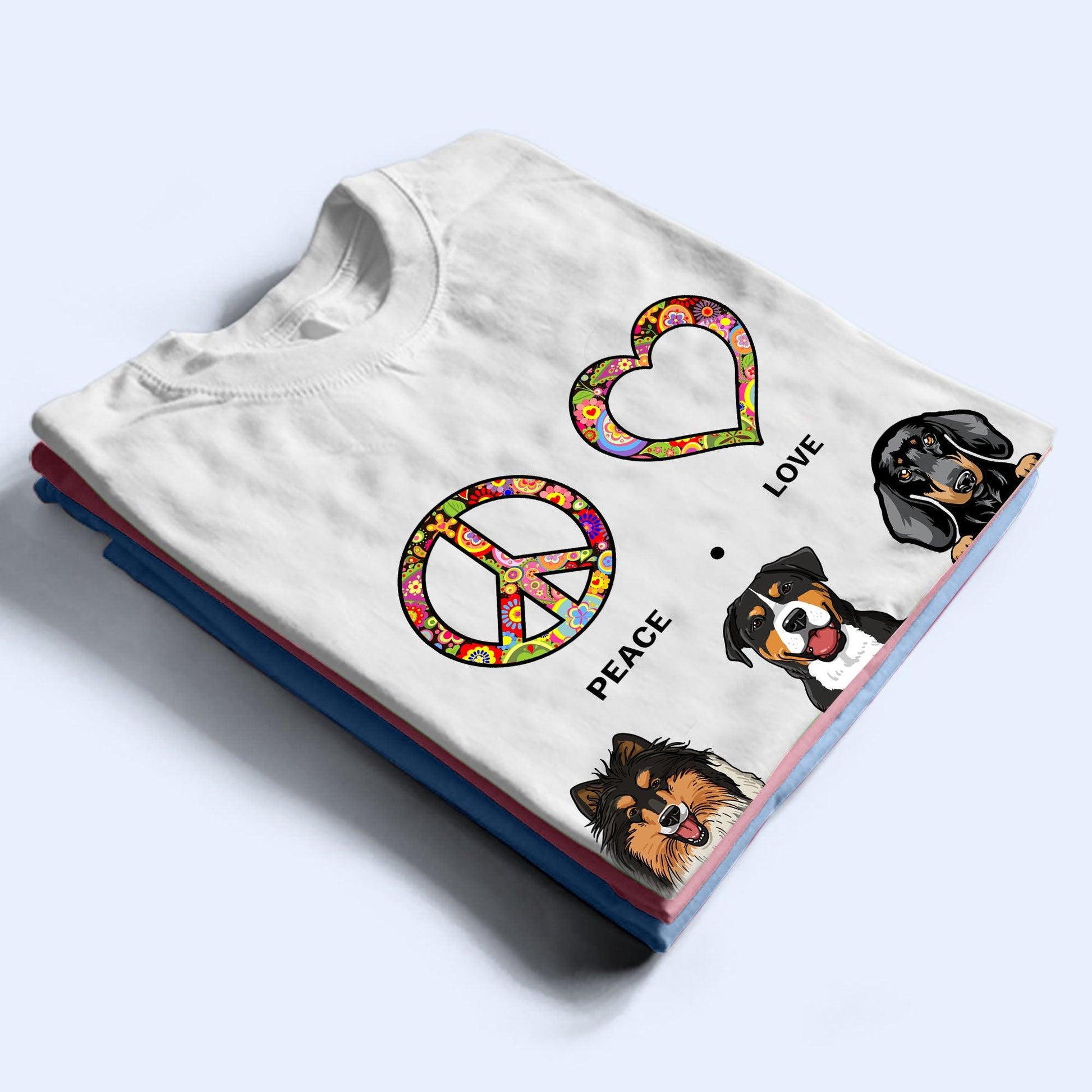 Custom Peace Love Dog T-Shirt for Dog Lovers