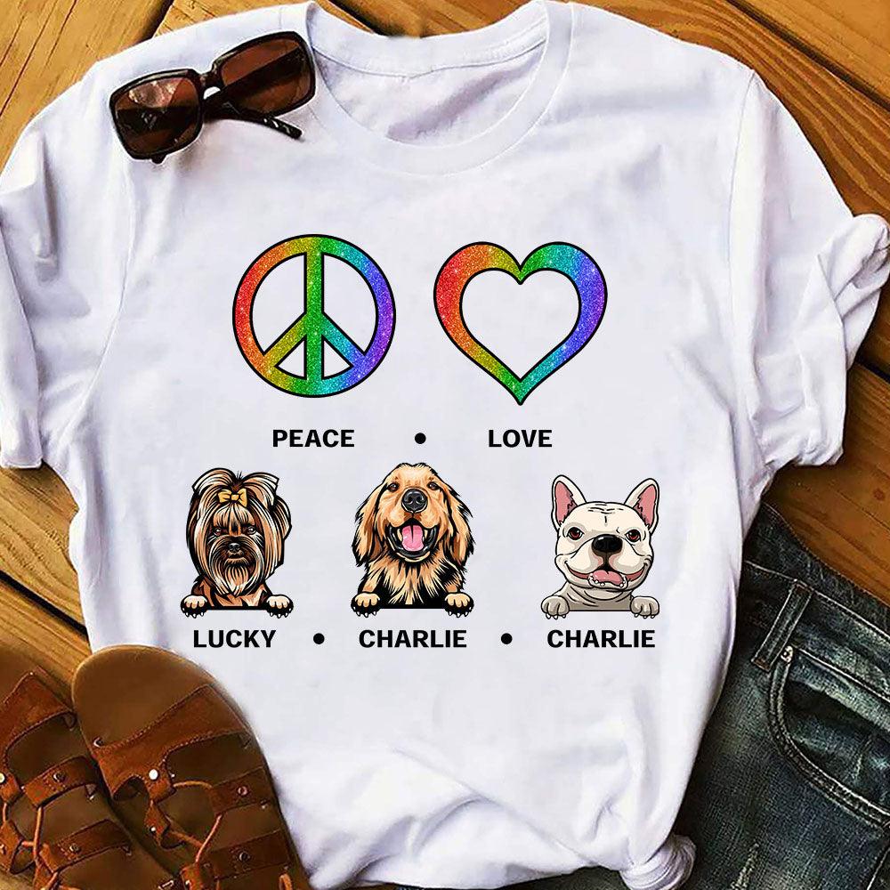 Custom Peace Love Dog T-Shirt for Dog Lovers