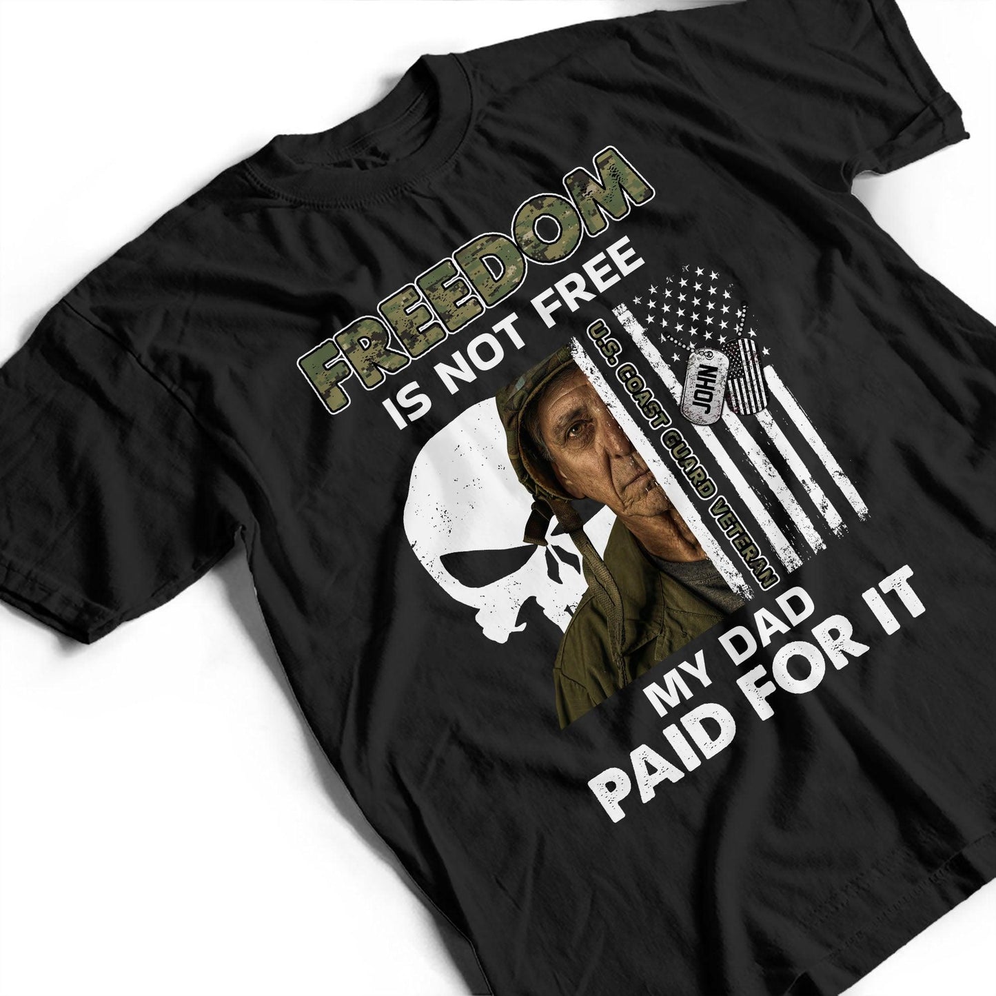 Personalized Custom Military Branch Custom Name And Text Family Freedom Is Not Free - T-shirt