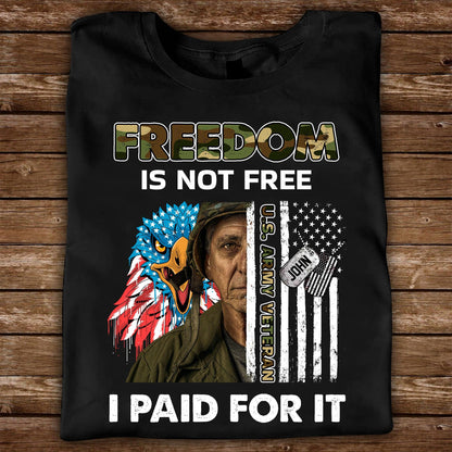 Personalized Custom Military Branch Custom Name And Text Family Freedom Is Not Free - T-shirt