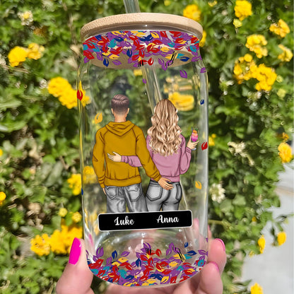 Personalized Frosted Bottle with Lid & Straw - Anniversary Gift