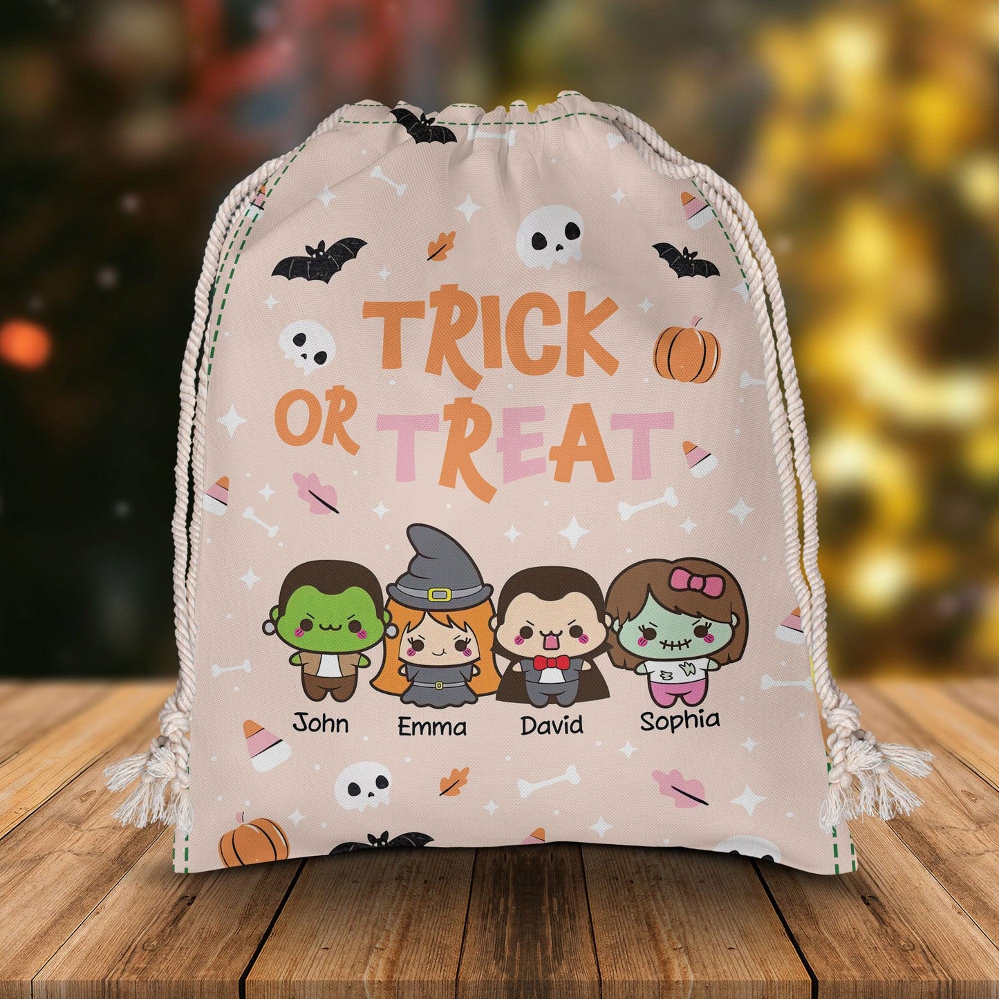 Personalized Halloween Trick Sack - Little Monster Game Gift