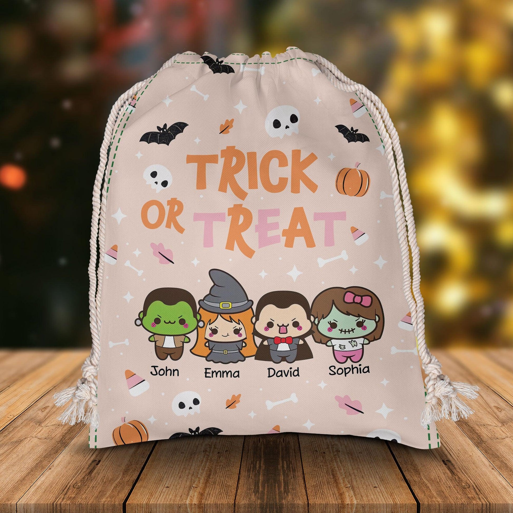 Personalized Halloween Trick Sack - Little Monster Game Gift