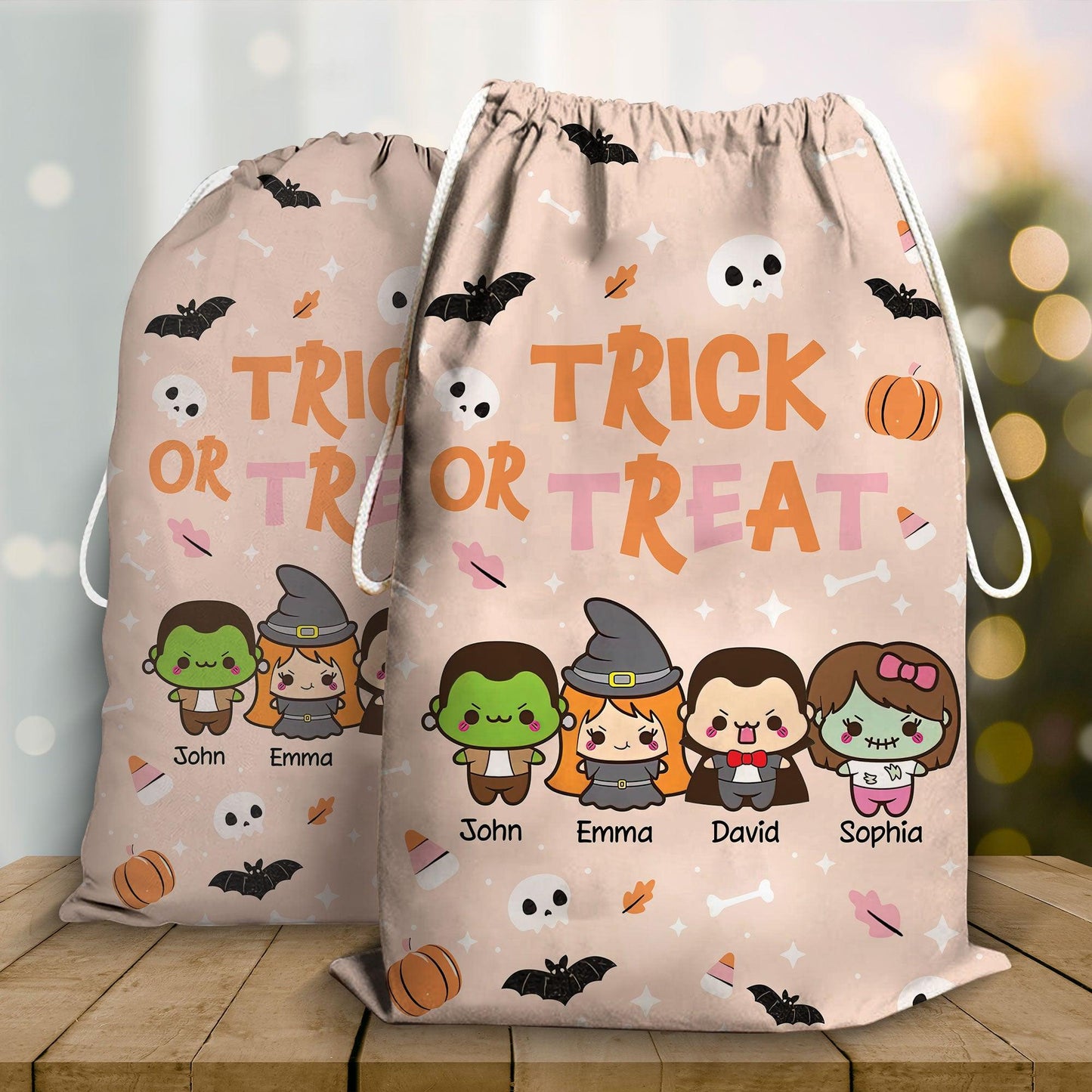 Personalized Halloween Trick Sack - Little Monster Game Gift