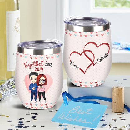 Personalized Together Since Couple Wine Tumbler, Gift for Couple