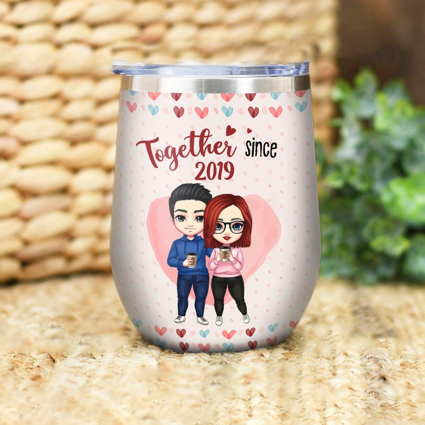 Personalized Together Since Couple Wine Tumbler, Gift for Couple
