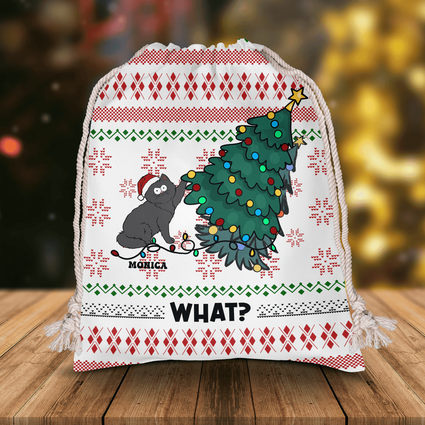 What Cat Annoying Cats For Cat Lovers Christmas Bag - Personalized Custom Christmas Sack