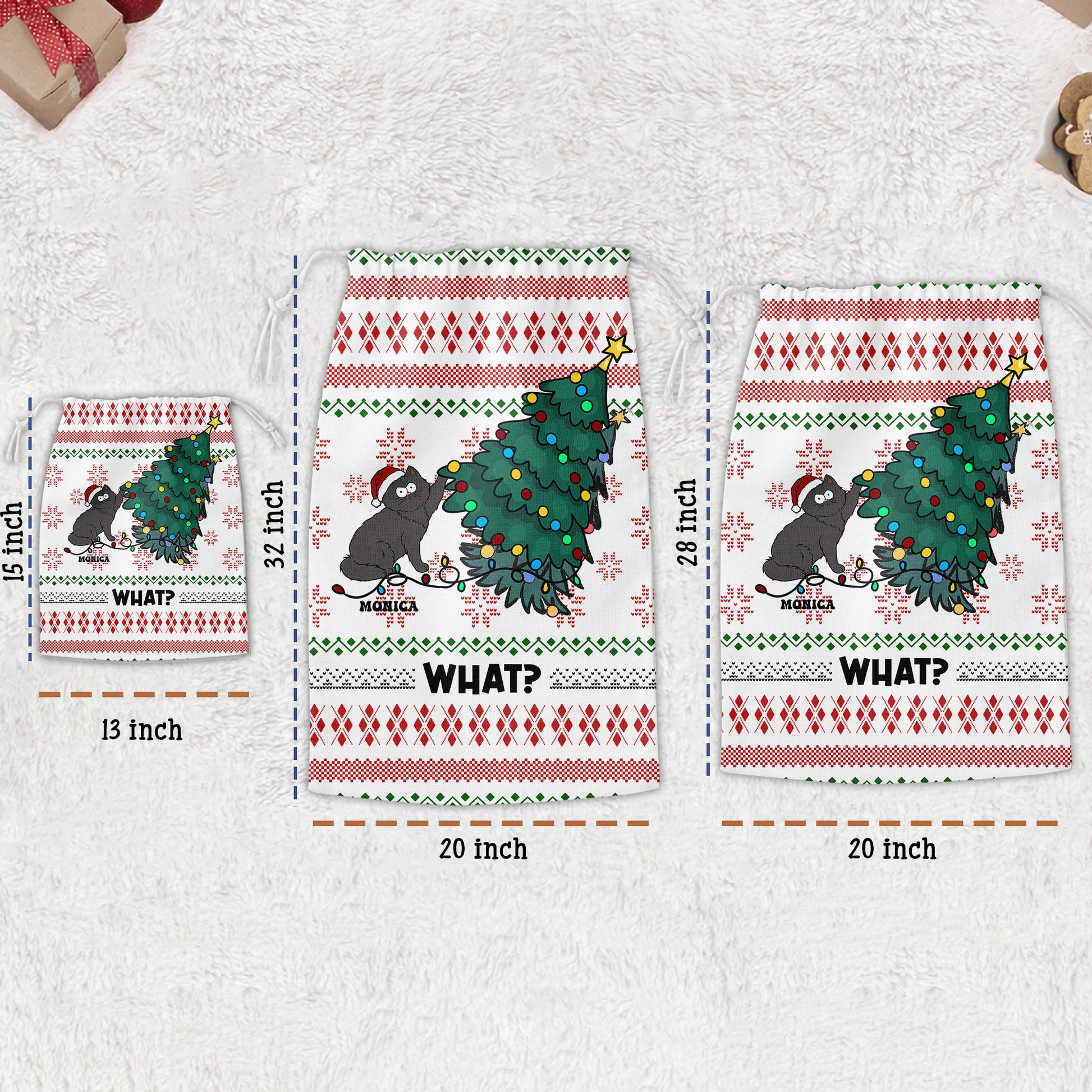 What Cat Annoying Cats Christmas Bag - Personalized Custom Christmas Sack