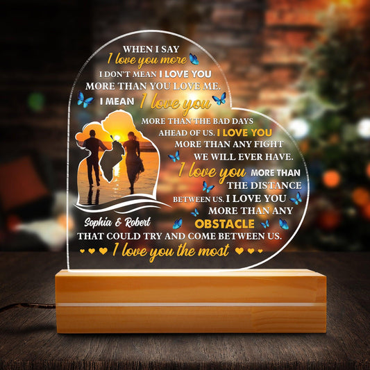 I Love You More Best Gift - Personalized Night Light Plaque