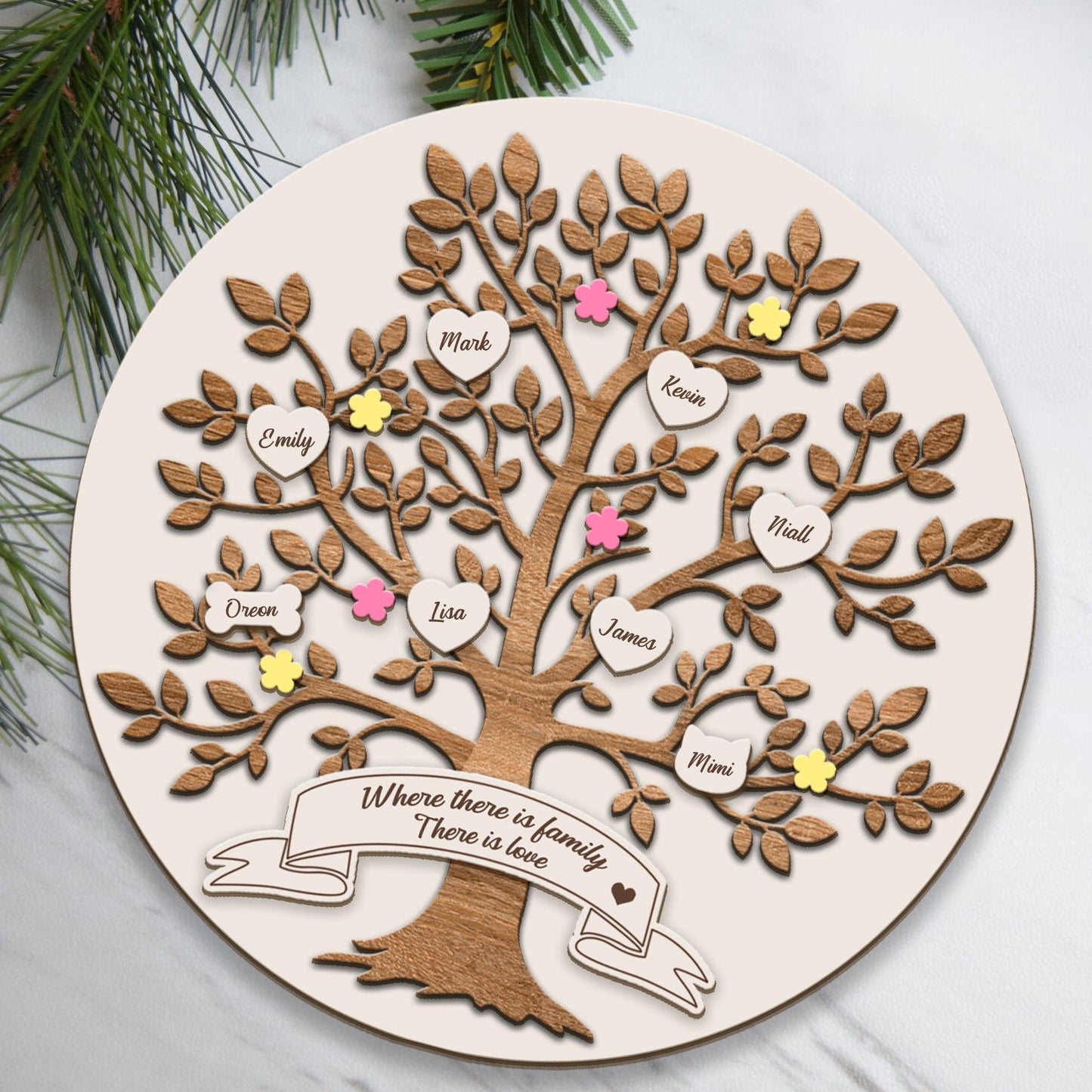 Wonderful Family Tree For Your Lovers In This Holiday - Custom Wooden Family Tree Plaque