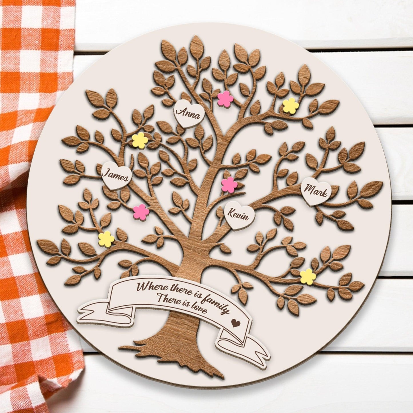 Wonderful Family Tree For Your Lovers In This Holiday - Custom Wooden Family Tree Plaque