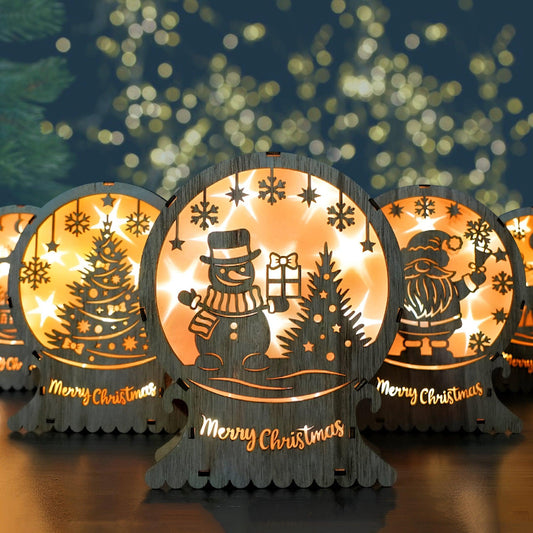 Wood Light Up Snowman Gnome Reindeer - LED Xmas Decor