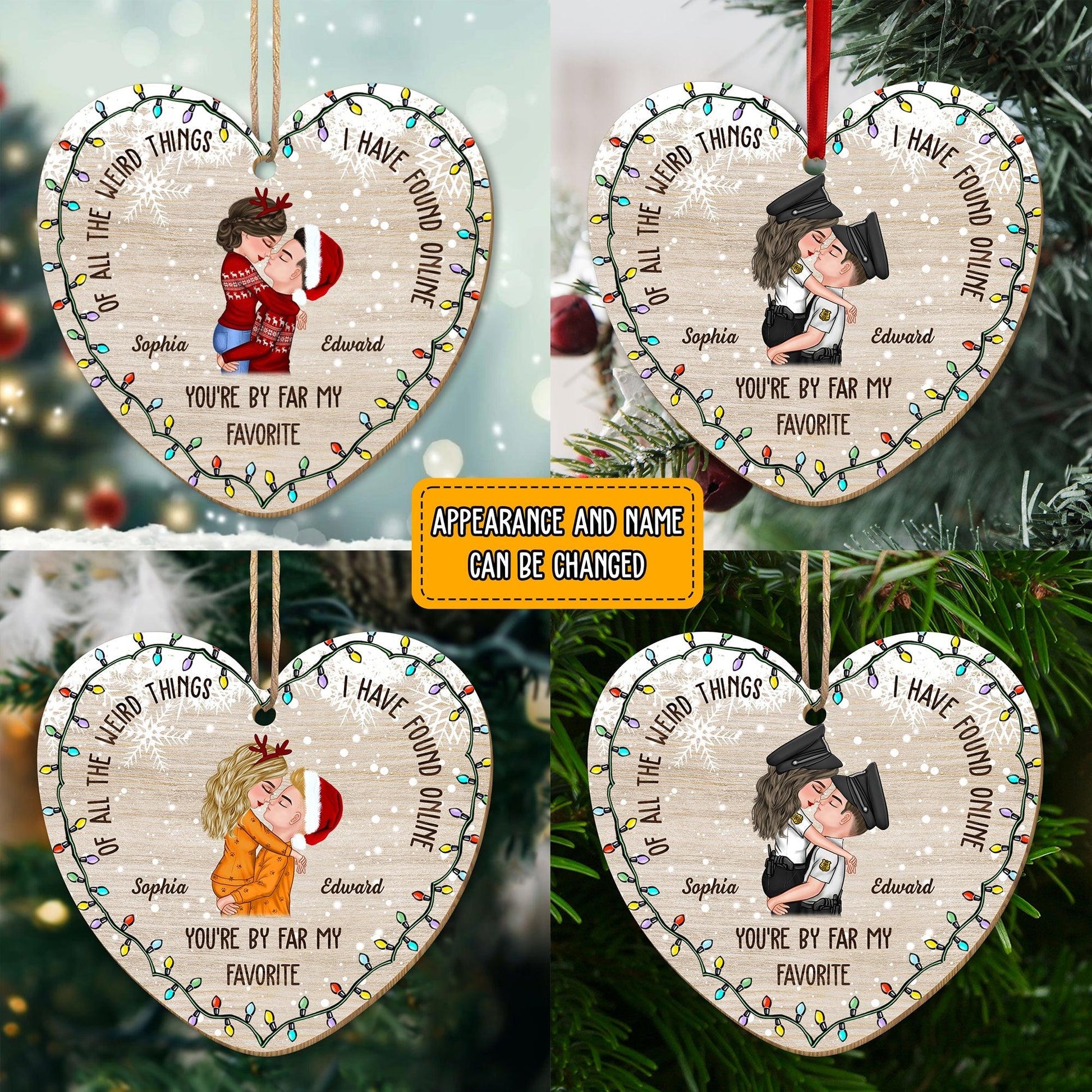 You Are My Favourite Couple Christmas Ornament - Wood Ornament