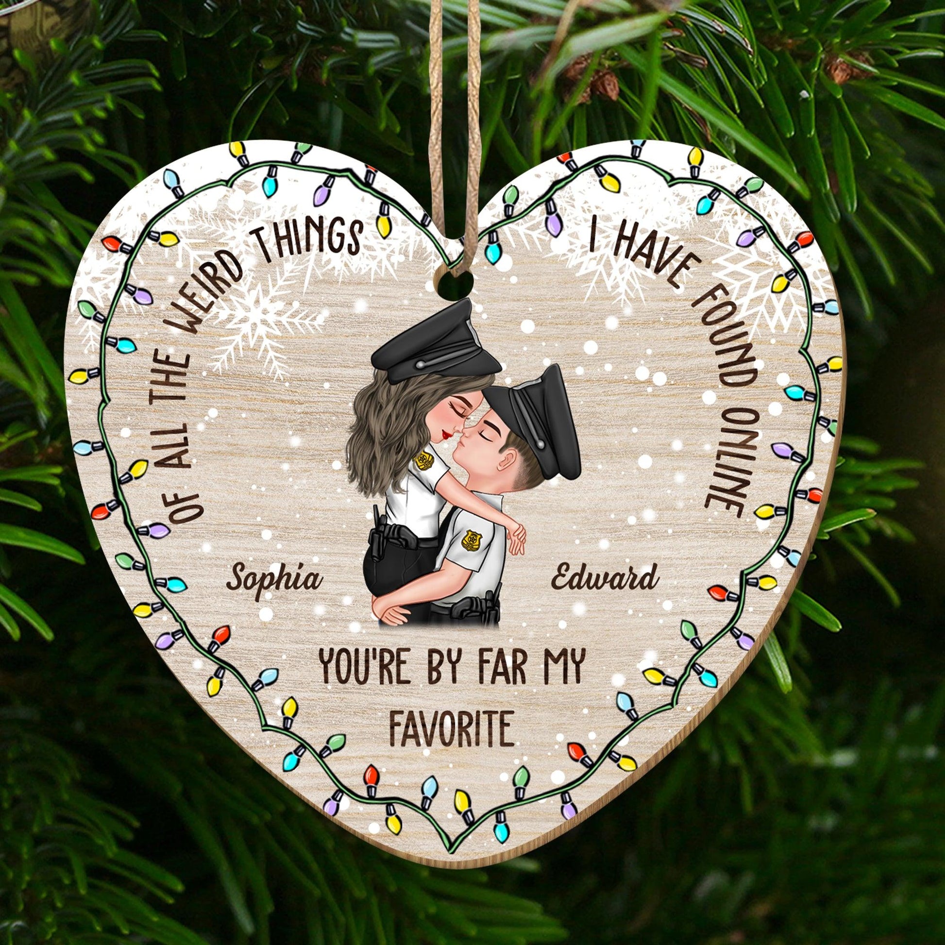You Are My Favourite Couple Christmas Ornament - Wood Ornament