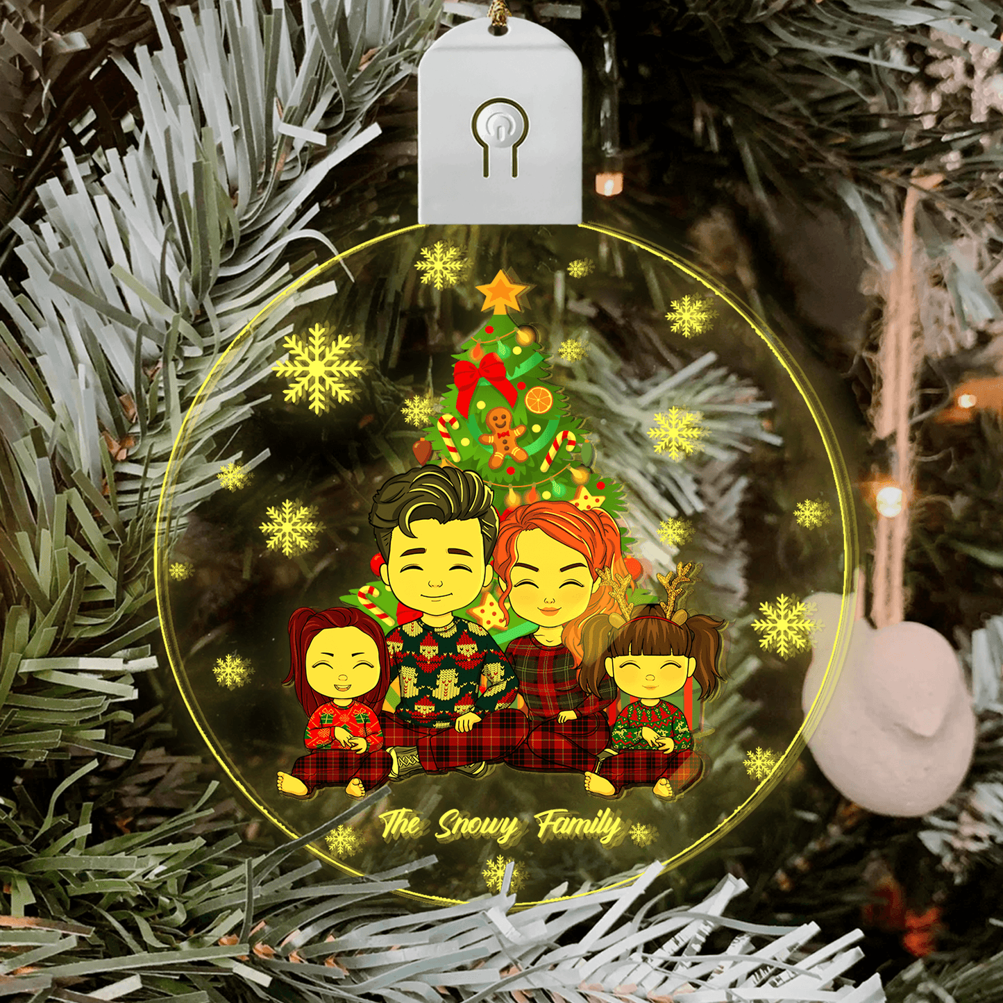 Your Family Together Christmas - Custom LED Acrylic Ornament