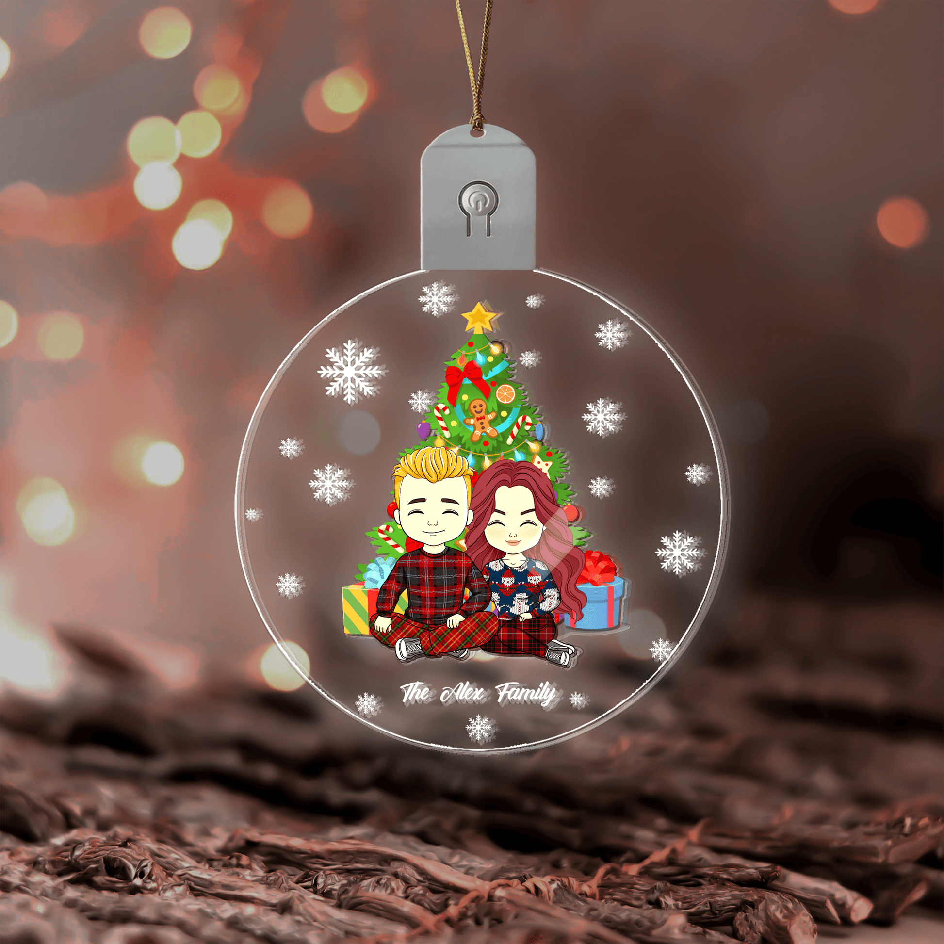 Your Family Together Christmas - Custom LED Acrylic Ornament