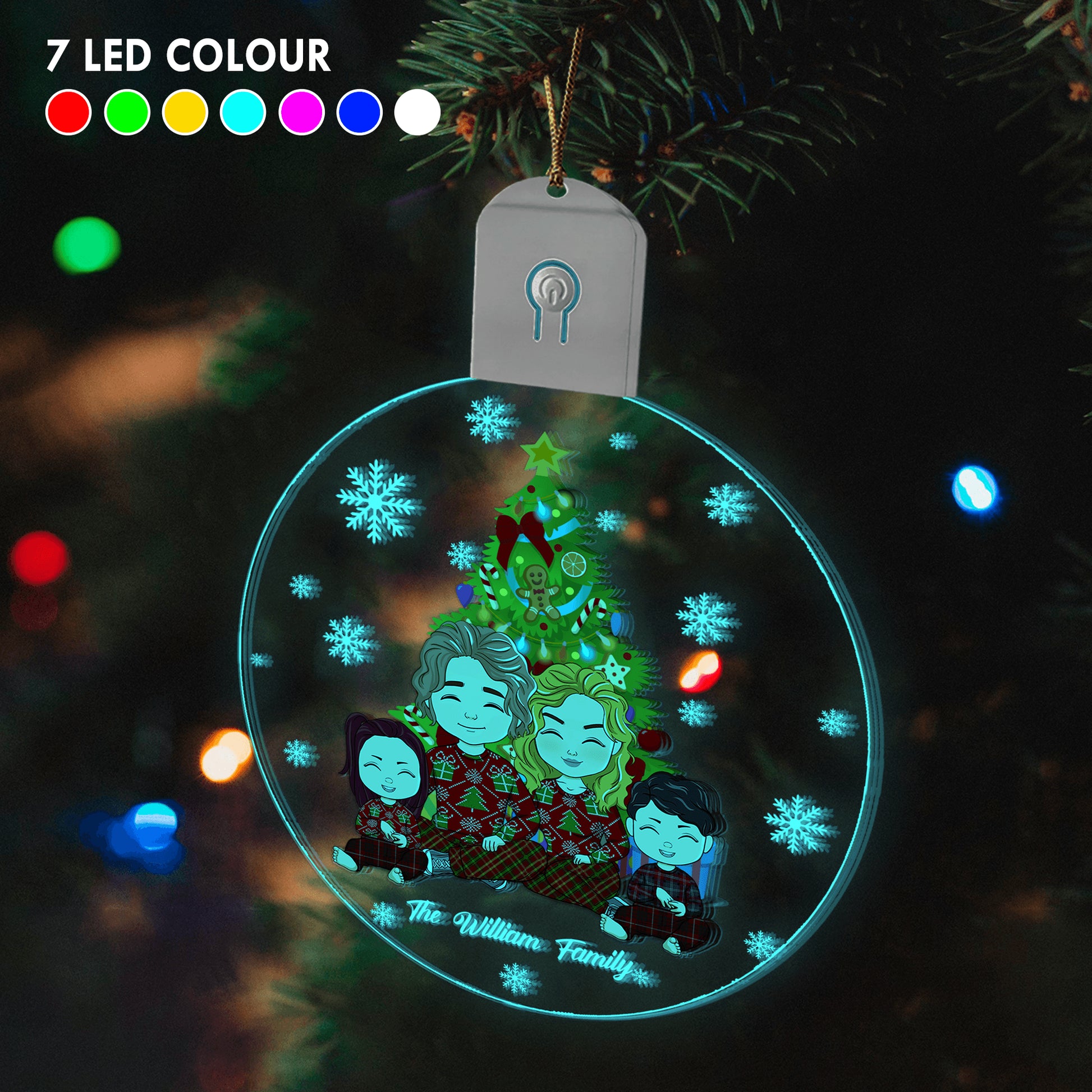 Your Family Together Christmas - Custom LED Acrylic Ornament
