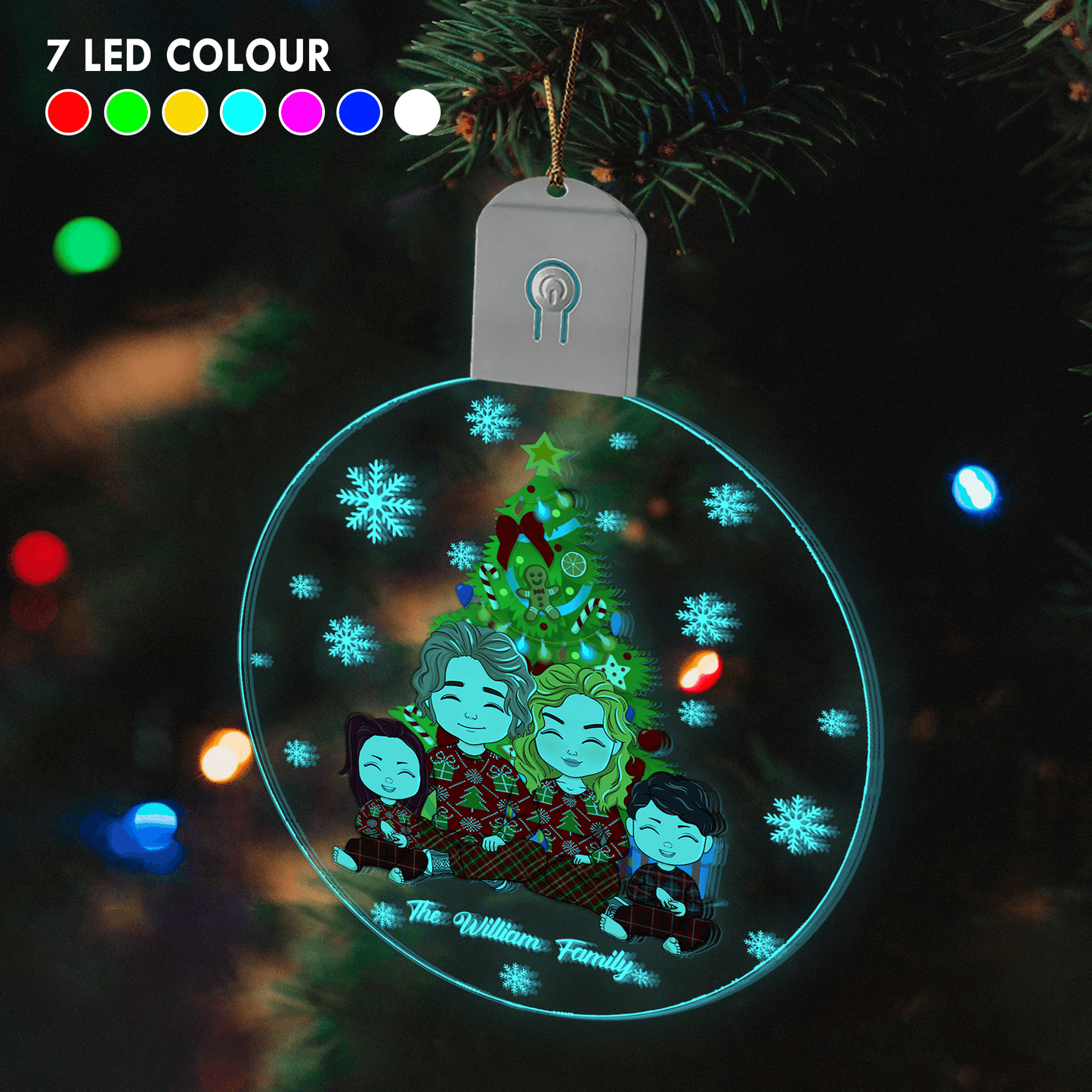 Your Family Together Christmas - Custom LED Acrylic Ornament