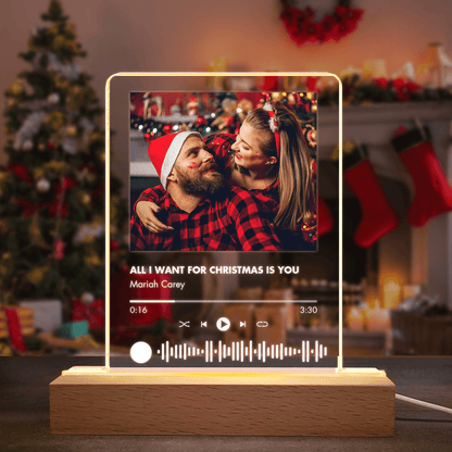 Your Song & People - Upload Photo - Night Light Plaque