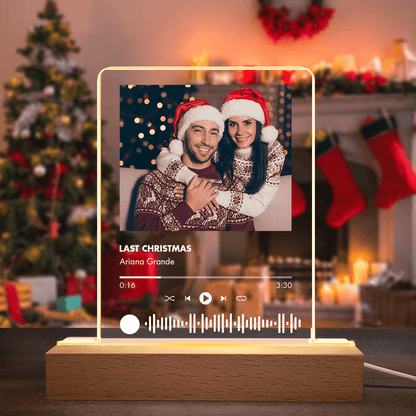 Your Song & People - Upload Photo - Night Light Plaque
