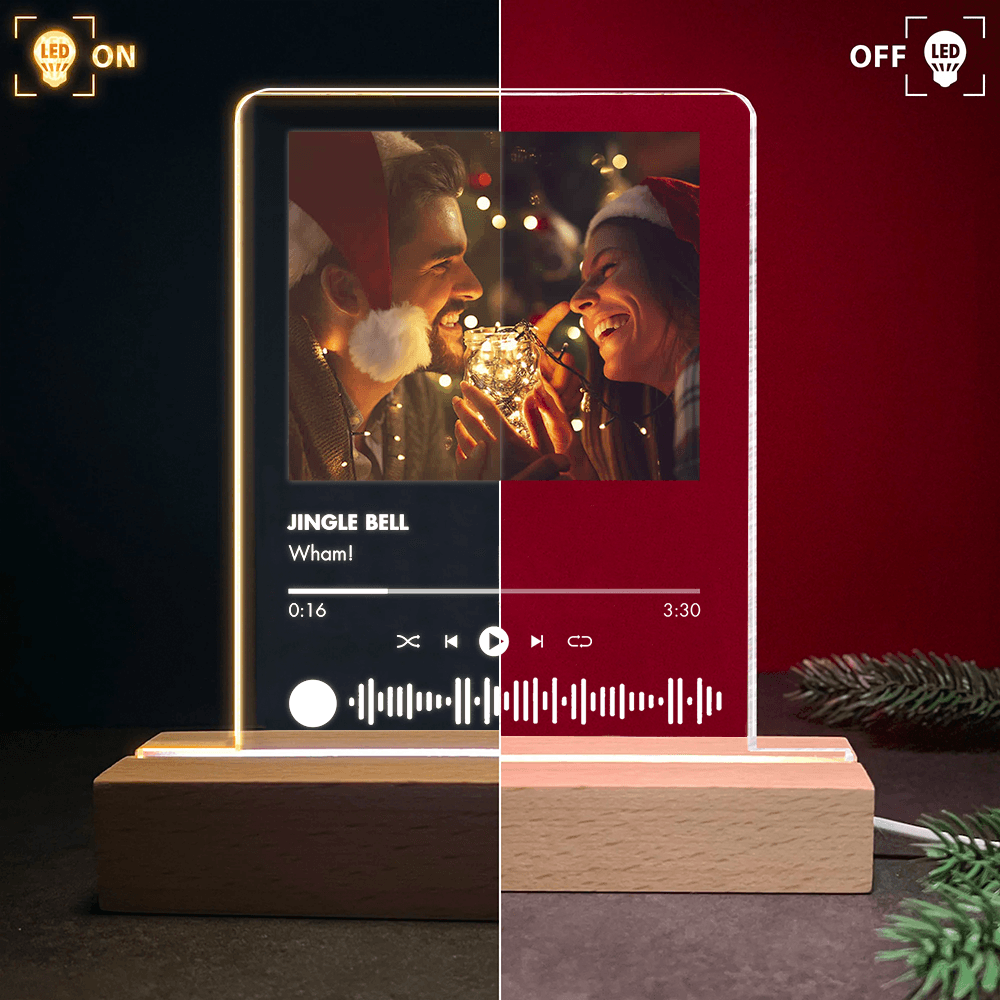 Your Song & People - Upload Photo - Night Light Plaque