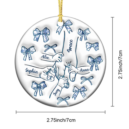 Holding Hand Christmas - Personalized Ceramic Ornaments - 3D Effect Ornament