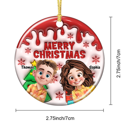 Merry Christmas - Personalized Ceramic Ornaments