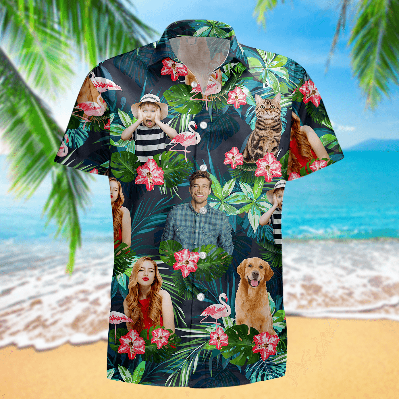 Personalized Tropical Photo Name - Custom Hawaiian Shirt