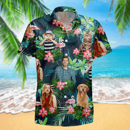 Personalized Tropical Photo Name - Custom Hawaiian Shirt