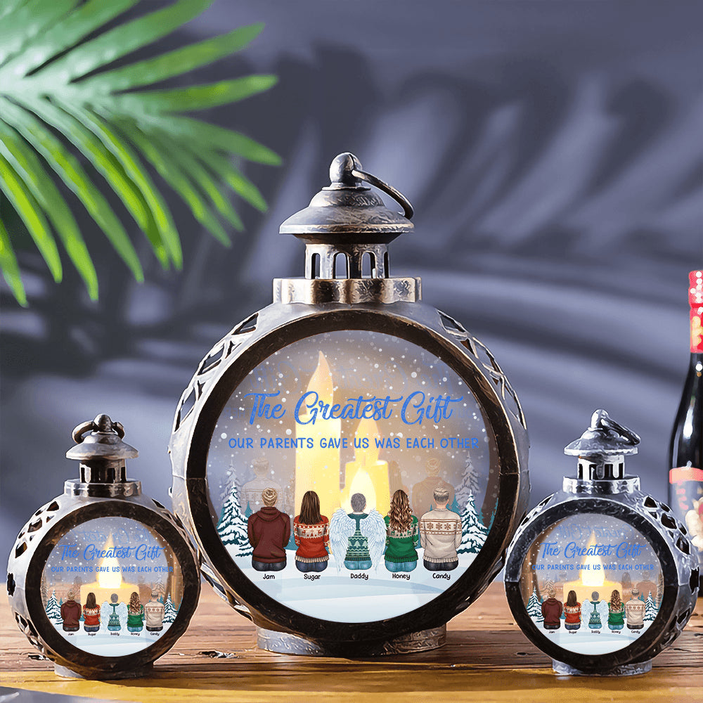 Custom Christmas LED Lantern - Personalized Family Blessing