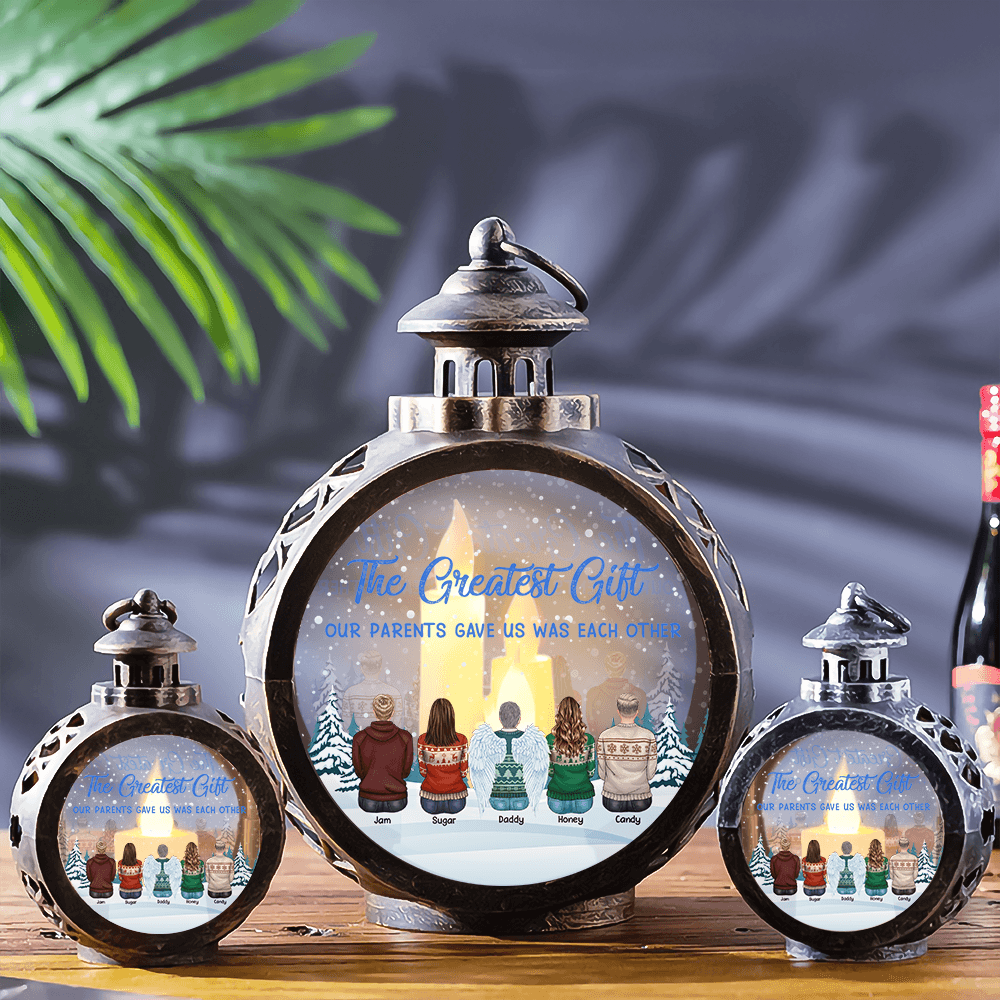 Custom Christmas LED Lantern - Personalized Family Blessing