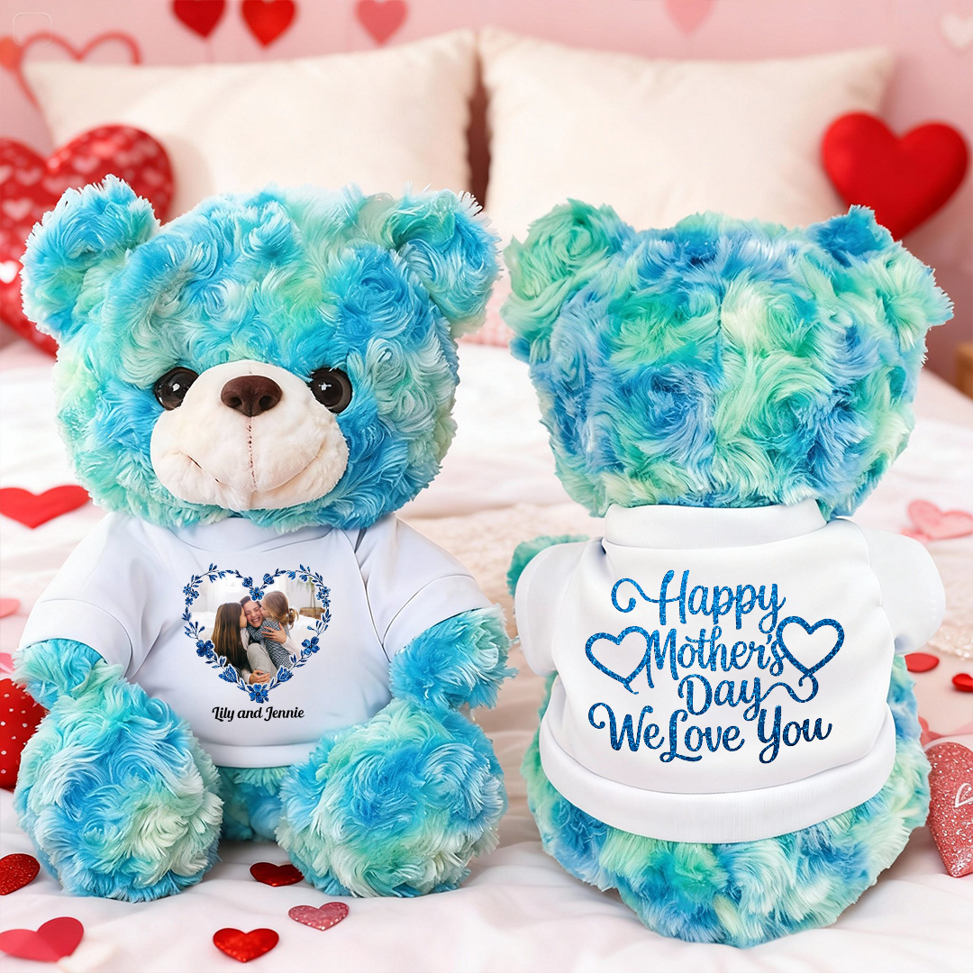 Happy Mother's Day We Love You - Teddy Bear With Personalized Photo Shirt