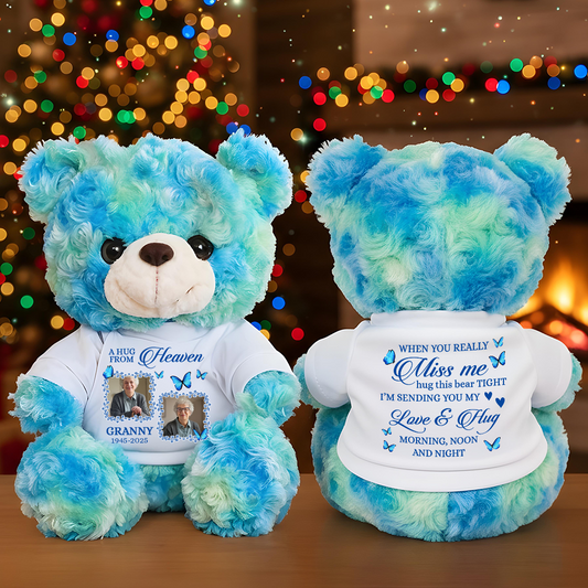 A From Heaven Custom Photos - Teddy Bear With Personalized Photo Shirt