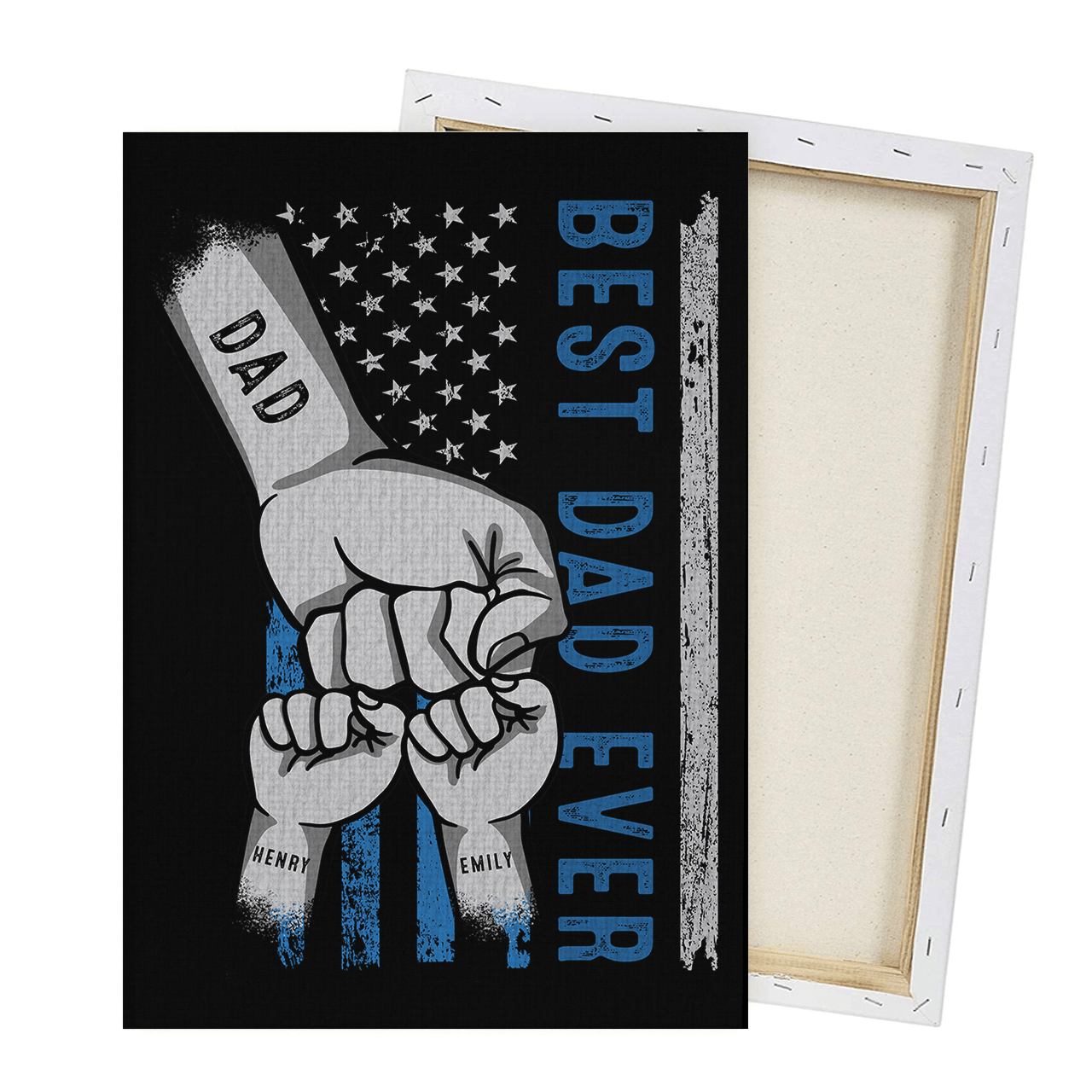 Custom Fist Bump Family Canvas - Personalized Dad Gift
