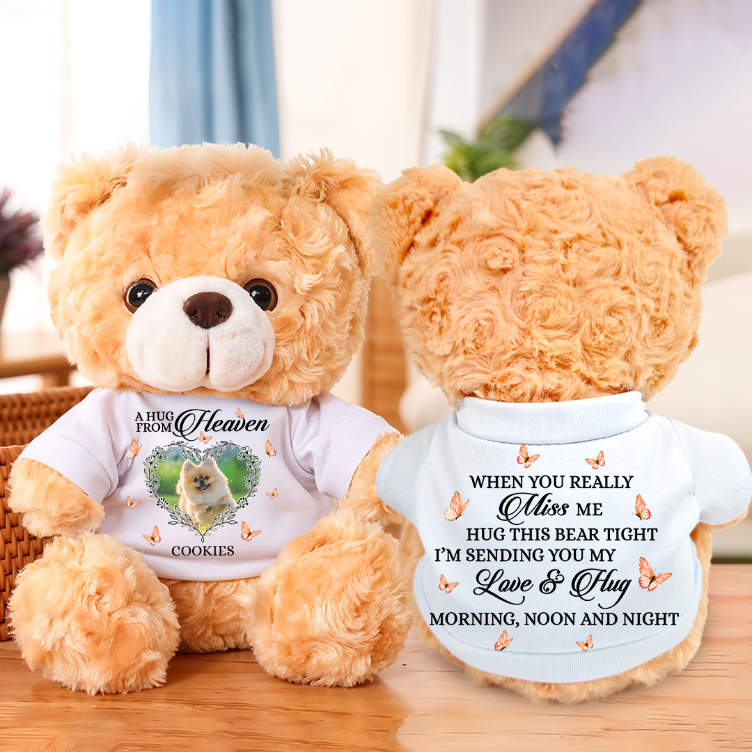 Hug This Memorial Bear - Teddy Bear With Personalized Photo Shirt