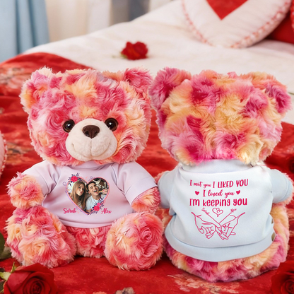 Forever Yours My Valentine - Teddy Bear With Personalized Photo Shirt
