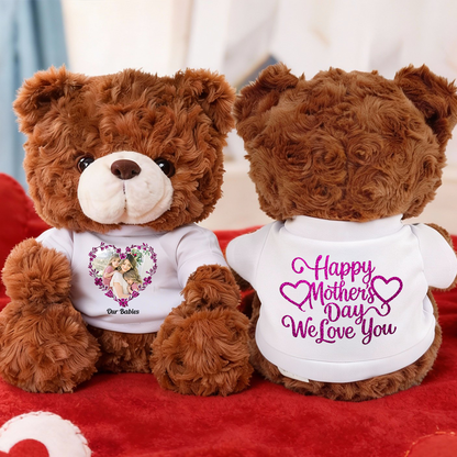 Happy Mother's Day We Love You - Teddy Bear With Personalized Photo Shirt