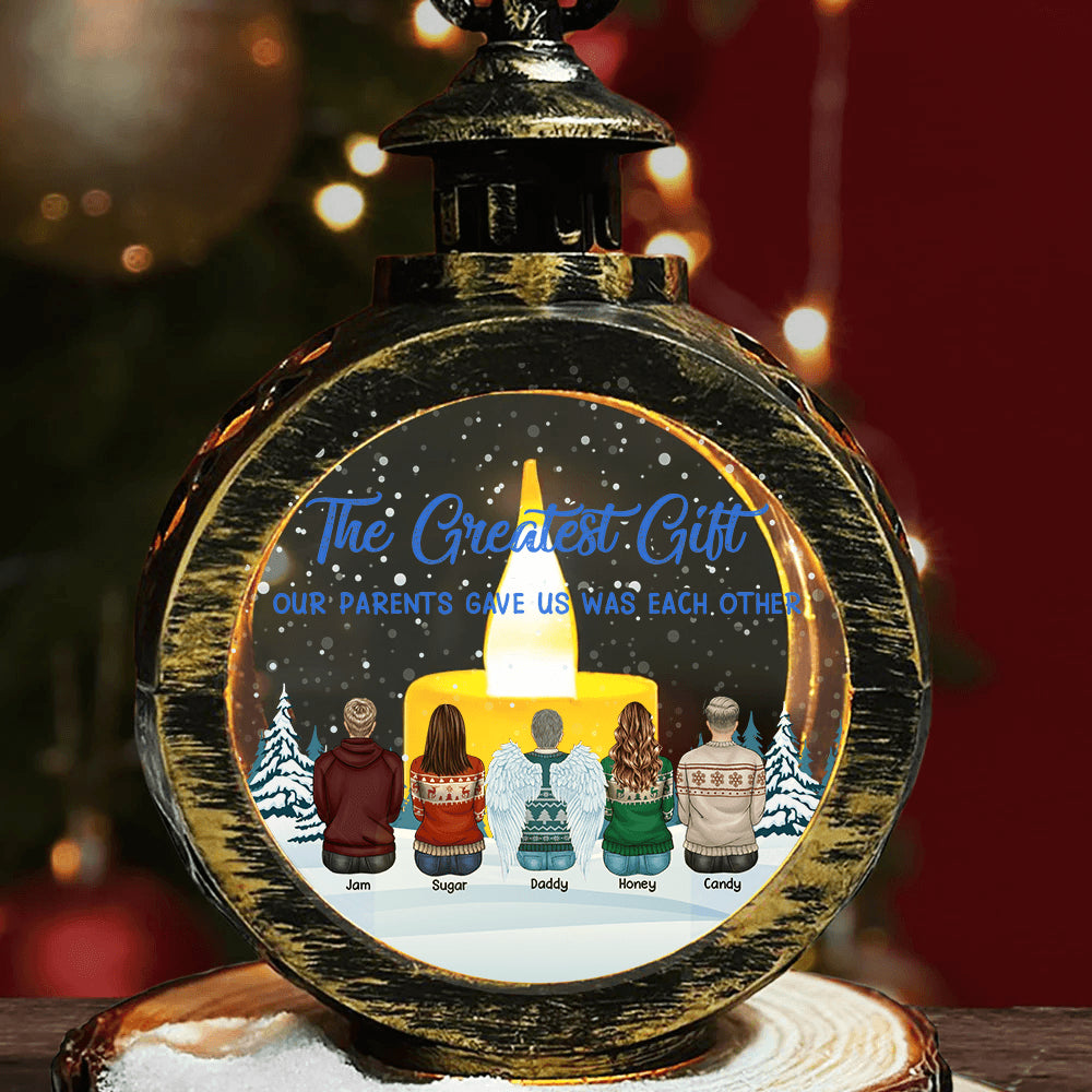 Custom Christmas LED Lantern - Personalized Family Blessing