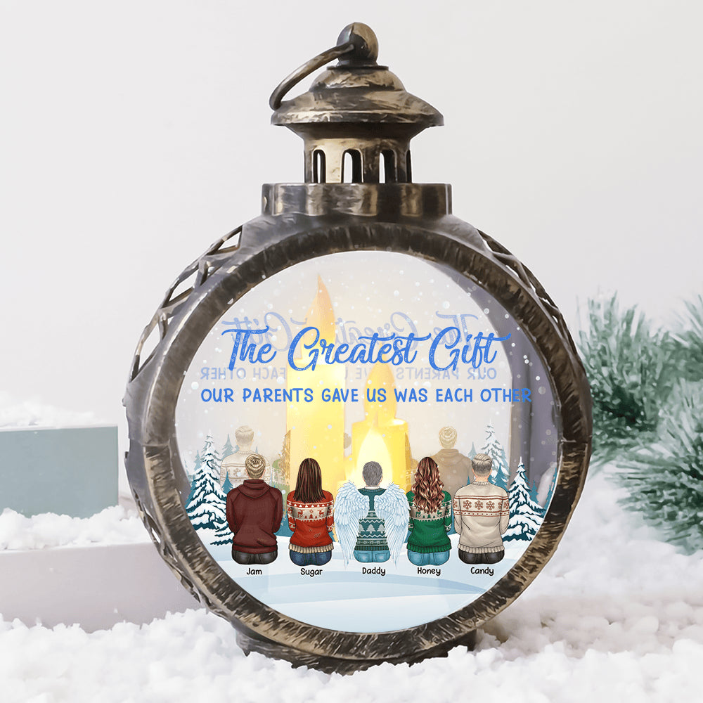 Custom Christmas LED Lantern - Personalized Family Blessing