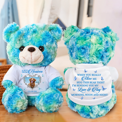 Hug This Memorial Bear - Teddy Bear With Personalized Photo Shirt