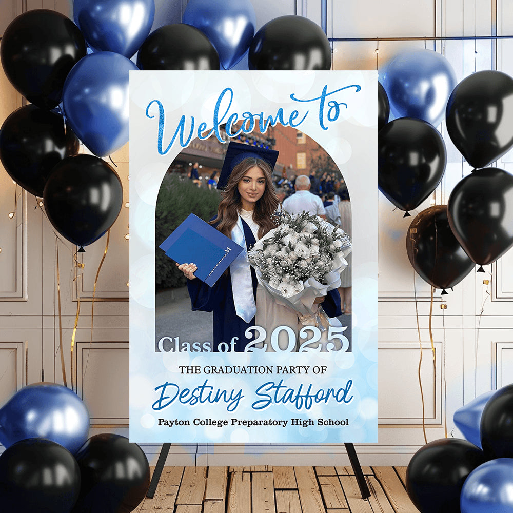Senior Class Of 2025 Custom Photo - Graduation Party Welcome Sign - Graduation Poster