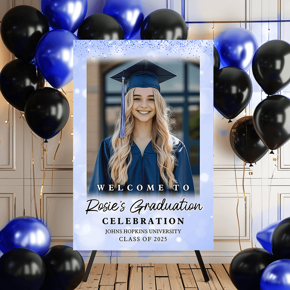 Shine 2025 Grad Photo - Graduation Party Welcome Sign - Graduation Poster