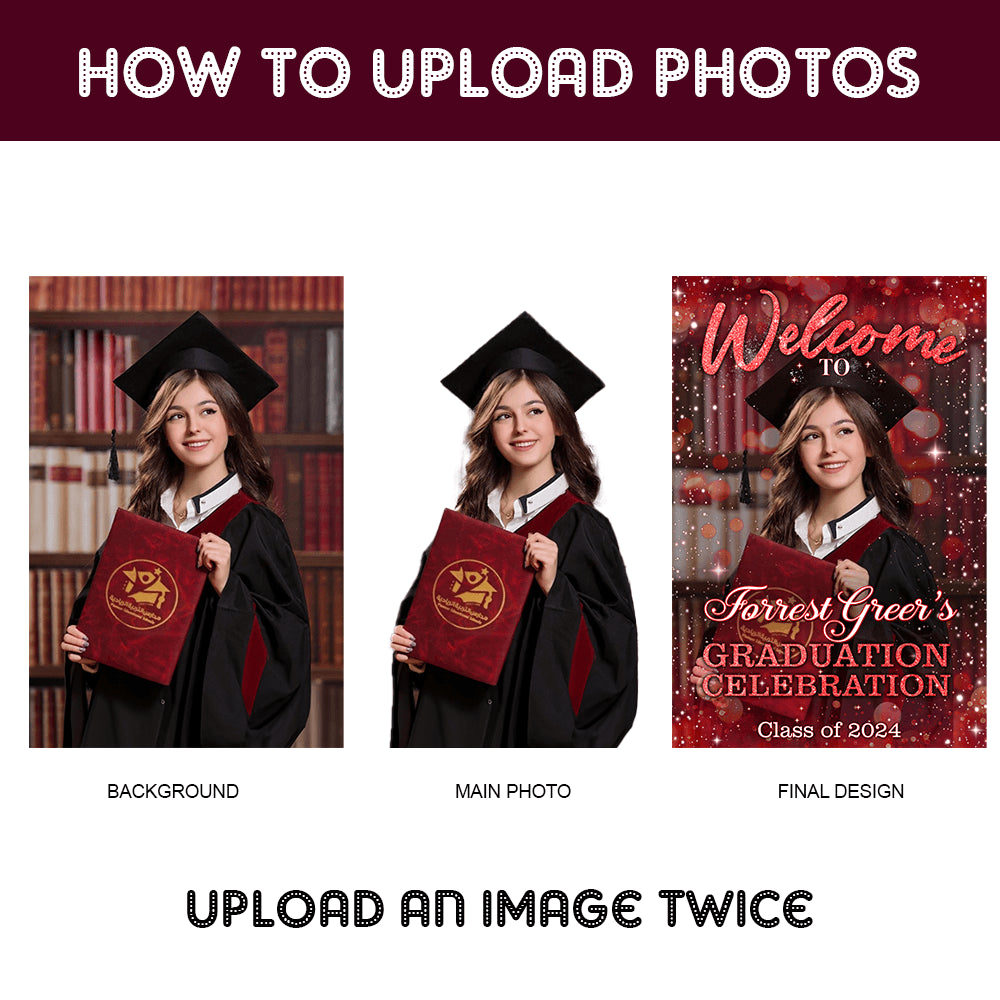 Custom Graduation Party Sign - Personalized Photo Grad Sign